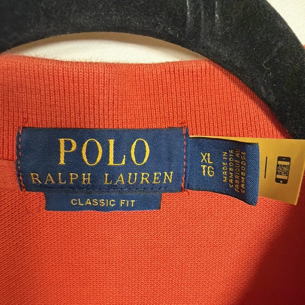 Polo Ralph Lauren Classic Fit‎ Polo Shirt Orange Royal Blue Pony